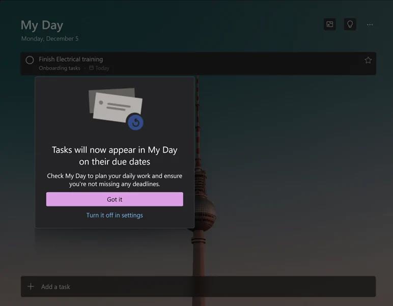 微软待办事项工具To Do新功能：My Day 列表可自动添加当天截止任务
