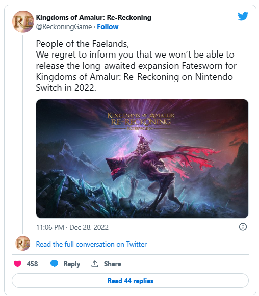 《大地王国重制版》Switch版最新DLC「Fatesworn」宣布延后推出