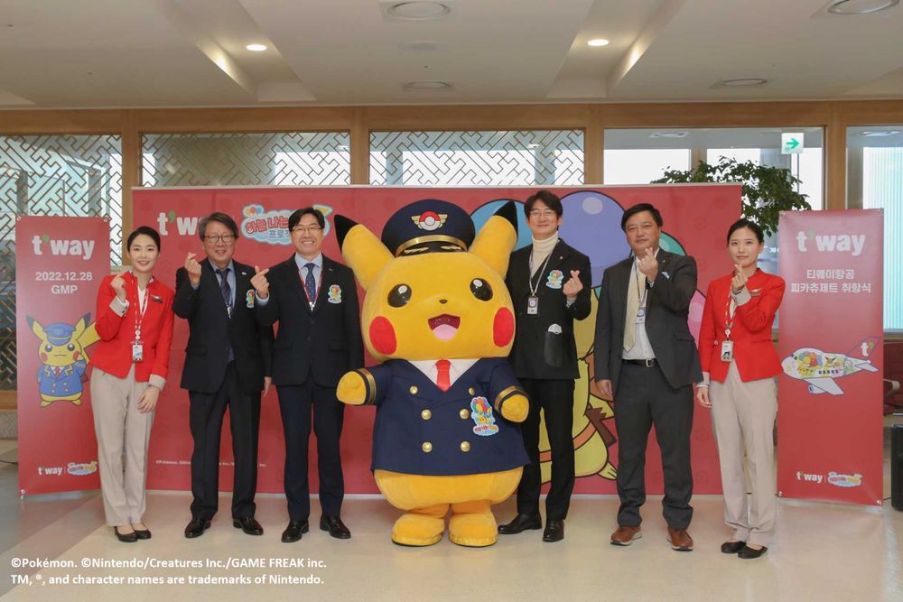 宝可梦「飞翔皮卡丘计划」与韩国德威航空合作推出「皮卡丘彩绘机 TW」