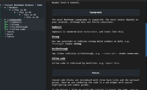 Textual 0.11.0发布，增强的Markdown支持