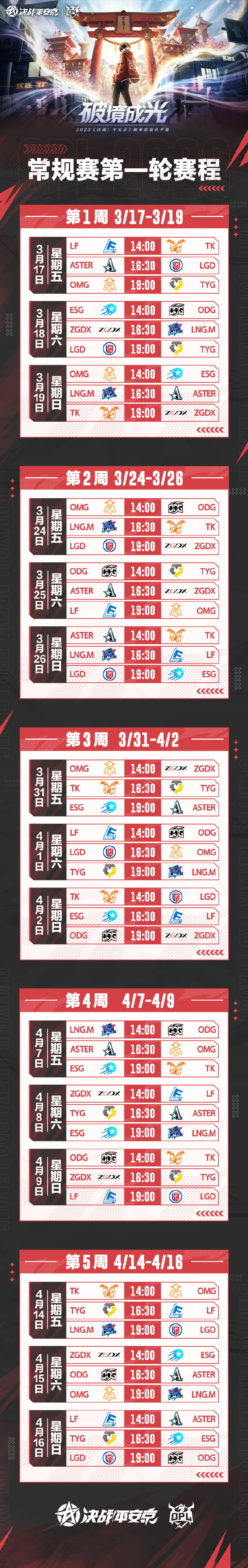《决战！平安京》2023OPL春季赛赛事日历与赛程公布