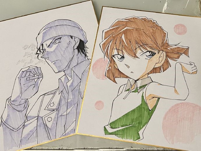 《名侦探柯南》山崎正和绘制的柯南相关色纸